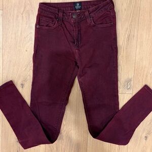 Just Black Women's Deep Red Skinny Jeans